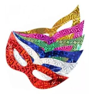 Antifaz Cartón Holgráfico (12 pzs)