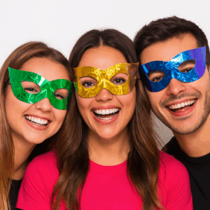 Antifaz Cartón Holgráfico (12 pzs)