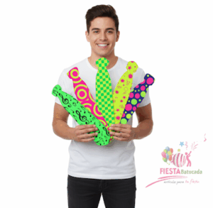 Corbata Decorada Neón (12 pzs)