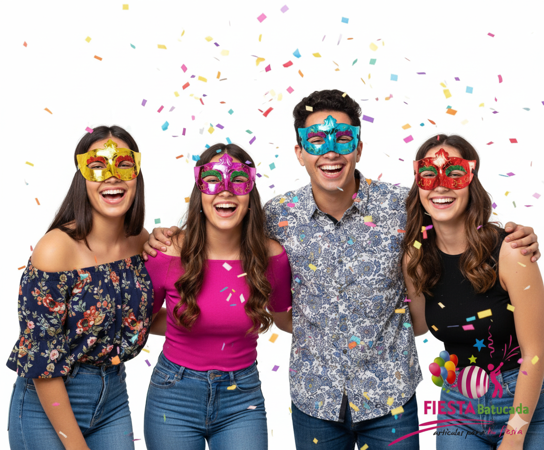 Antifaz plastico carnaval o mariposa (12 pzs.)